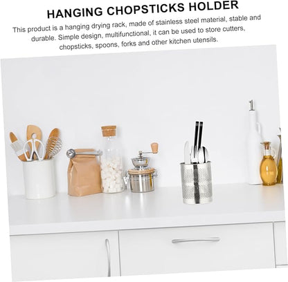 Ciieeo Hanging Chopsticks Holder with Ventilated Drying Rack and Hook Kitchen Utensils Organizer for Efficient Tableware Storage