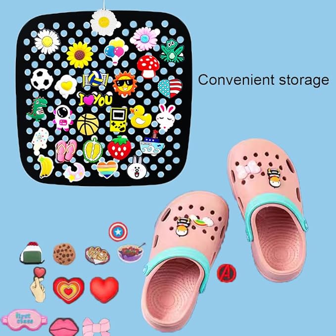 Shoe Charms Organizer, Hanging Display Holder, Wall Mounted, 24 Compartments, Clear, Modern Style