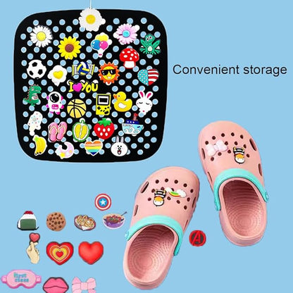 Shoe Charms Organizer, Hanging Display Holder, Wall Mounted, 24 Compartments, Clear, Modern Style