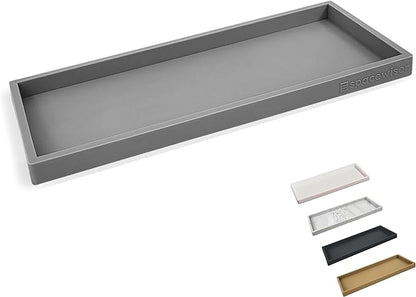 Spacewiser Countertop and Vanity Tray - 11.7" Silicone Bathroom Tray Countertop, Dish Soap Trays for Kitchen Counter, Sink Organizer Caddy Accessories, Toilet Plant Shower Makeup Mat Oil Holder