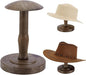 Cowboy Hat Stand Vintage Tabletop Hat Display Rack Rustic Helmet Stand Display for Caps Wigs Helmet Cap Organizer Jewelry Display Riser Decor for Home Desktop Shelf (Brown)