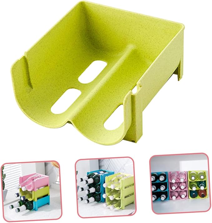 DECHOUS 3pcs Multi-Function Beer Rack Stackable Storage Rack for Kitchen Fridge Can Holder Beverage Organizer Plastic Soda Can Dispenser
