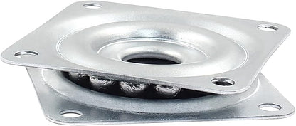 Hordion 2 Pcs 2 Inch Lazy Susan Turntable Bearings, Square Rotating Plate Lazy Susan Hardware Heavy Duty Swivel Plate for Kitchen Dining Table Makeup Holder, Silver
