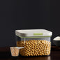 LivLab Mker Flour sugar storage containers with One-Press Lid | BPA-Free Clear PET Airtight food container with scoop| Stackable cereal Storage Organizer 8x6.5x5.5in 2.8L/6Lbs (green)