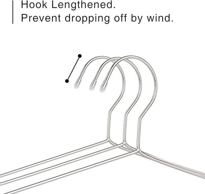 OIKA 30 Pack Heavy Duty Stainless Steel Hangers, Space-Saving Silver Clothes Hangers for Coats, Dresses, Shirts, Slacks with Non-Slip Groove Design, Ideal for Closet/Dorm/Laundry/Outdoor Use