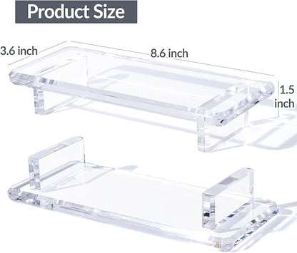 Chivalral Acrylic Bathroom Counter Tray: Water-Resistant Kitchen and Bathroom Tray Countertop Decor,Perfect for Soap Dish,Vanity,Plant,Candle Decor,and Riser Organizer-Small