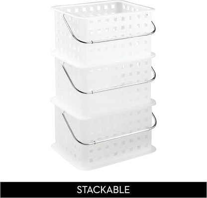 iDesign Small Shower Caddy with Handle, Portable Shower Organizer for Dorm or Bathroom, Clear Frost