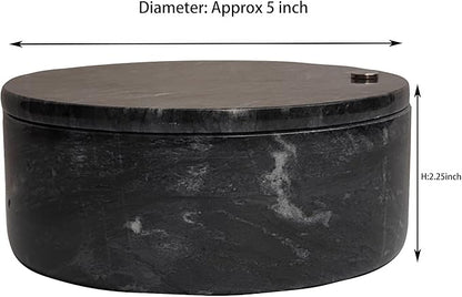 Ritadeshop Salt and Pepper Bowl/Dual Compartment Cellar with Swivel Top for Salt, Spice and Herbs Storage (Black)