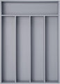 Besilord Bamboo Silverware Holder - Drawer Organizer with 5 Slots (Gray)