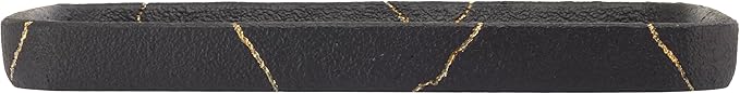 Nicole Miller - Vanity Tray, Resin Countertop Accessories, Dorm Room Essentials (Sydney Collection, Black/Gold)