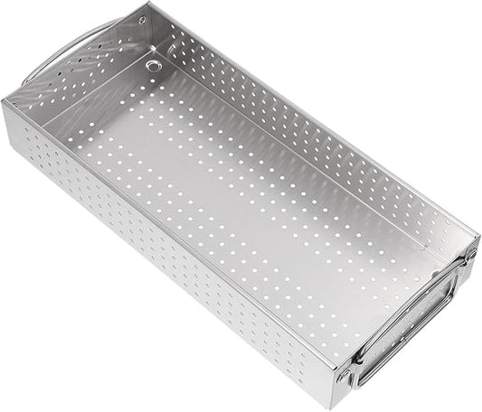 Hemoton Stainless Steel Utensil Holder Large Capacity Chopsticks Storage Case Kitchen Cutlery Organizer Drainage Box for Countertop 11.93X5.39X1.97 Inches