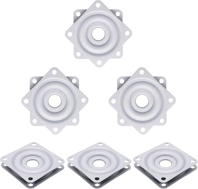6pcs 2" Lazy Susan for Table Top, Strong Metal Lazy Susan Turntable Steel Ball Bearing Rotating Tray Hardware for Table Cabinet Low Profile (Silver)