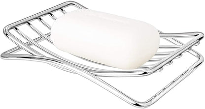 Soap Dish Stainless Steel Bar Soap Holder for Shower Bathroom, Self-draining Soap Dishes Sponge Holder for Kitchen Sink, Easy Cleaning Quick Dry(Soap Saver Not Included)