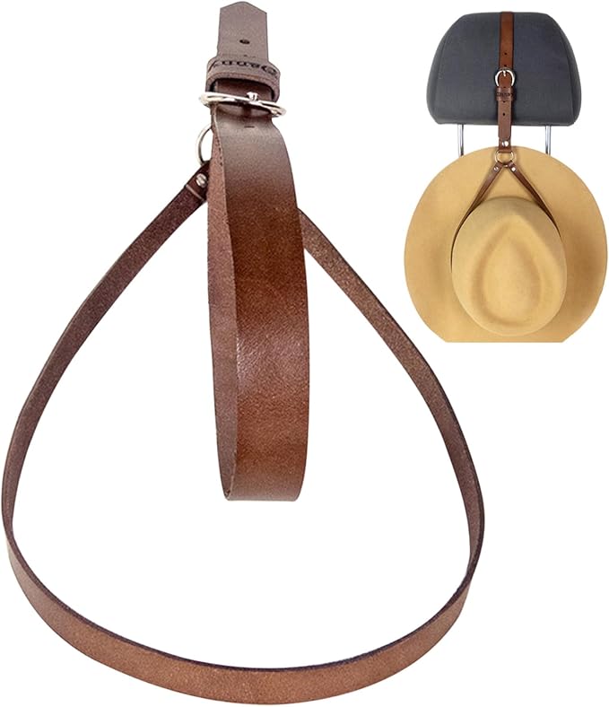 Cowboy Hat Holder for Truck Adjustable Cowboy Hat Rack Leather Soft Hanger Keeps Your Securely