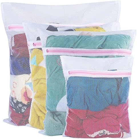Vivifying Mesh Laundry Bags, 4 Pack, 3 Sizes, Polyester Wash Bags by Vivifying