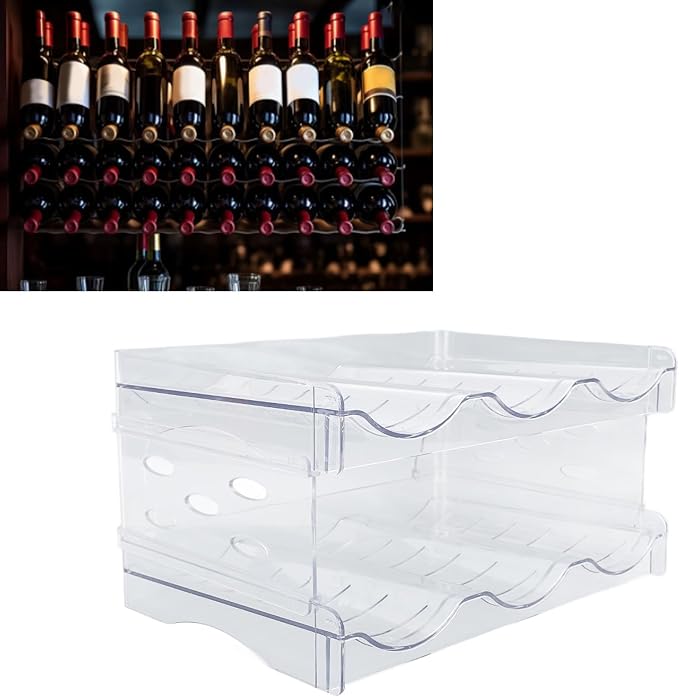 Pilipane Stackable Water Bottle Organizer Double Layer Transparent Plastic Desktop Cup Storage Rack for Kitchen Cabinet Space Saving Durable Stylish Functional (3 Bottles Per Shelf)