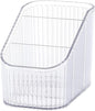 Makeup Organizer Cosmetics Storage Box, Large Capacity Make Up Brush Holder Organizer Vanity Accessories, Bathroom Countertops, Desk Storage Container, Cosmetic Display cases(White-S)