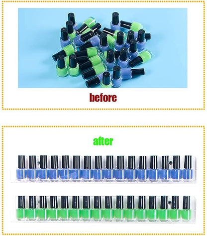 Coward 6 Piece Acrylic Nail Polish Organizer Rack Wall Mounted, Essential oil Display Stand, Alcohol ink Paint Storage Holder, displays 90 Bottles
