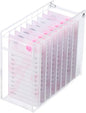Acrylic Transparent Eyelash Storage Box, 8 Layers False Eyelashes Glue Pallet Holder Display Grafting Eye lashes Extension Close-Packed Display with 8 Pallets Clear Makeup Organizer (Marble Pink)