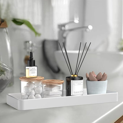 Gurygo 12" Countertop and Vanity Tray - Kitchen Tray for Soap Bottles - Rectangular Vanity Tray for Bathroom - Vanity Trays for Bathroom - Kitchen Soap Dispenser Tray,White