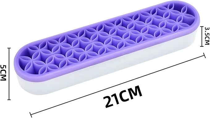2 PCS Multi-Purpose Cosmetic Storage Box, Desktop Organizers Silicone Make Up Brush Storage Stand, Desktop Storage Box for Eyeliner Pencil, Art Supplies, Painting Brush (Purple)