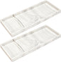 DNC Silicone Bathroom Tray for Counter, 2PC 11.8" Vanity Tray for Countertop, Kitchen Sink Soap Tray for Dish Holder Dispenser Toilet Tank Desk Organizer
