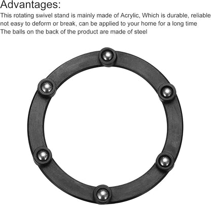MECCANIXITY 3inch Rotating Swivel Stand with Steel Ball Bearings Annular Lazy Susan Base Turntable for Kitchen Corner Cabinets, 69 x 55mm Black Pack of 6