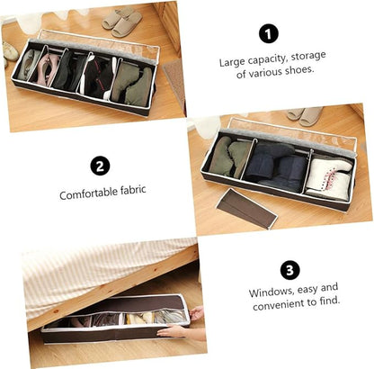 GLEAVI Portable Folding Shoe Storage Bag Non-woven Shoe Organizer Box Capacity Moisture Protection Window for Home Closet