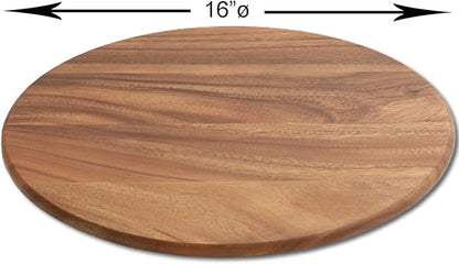 Woodard & Charles Round Lazy Susan Turntable with Stainless Steel Ball Bearing Mechanism (Brown)