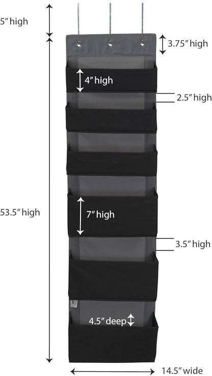 Household Essentials Black 6 Pouch Fabric Over The Door Organizer