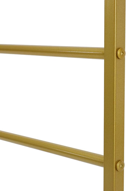 7 Tier Metal Display Rack with Wheels, Floor Standing Scarf Display Stand, Hijab Rack for Retail Stores, Towel, Belts, Ties, and Pants (Gold, 7 Tier)