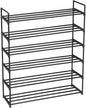 6 Tiers Shoe Rack Natural Bamboo Shoes Shelf Storage for Hallway Entryway Closet Wooden Stackable Shoe Organizer (Style C)