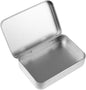 Metal Tins with Lids, Rectangular Small Metal Box with Lid Hinged Tin Box Container with Lid Portable Small Silver Storage Tin Case with Hinged Lids for Home Storage Organizer