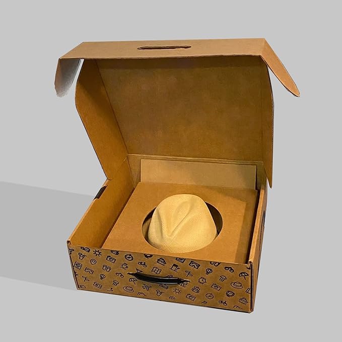Hat Box for Travel, Protective Storage Organizer, Lightweight Travel Case (1 Pack - Fedora Design)