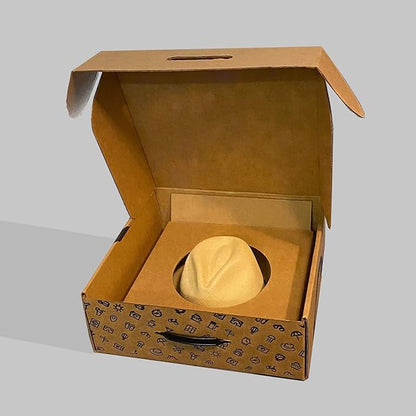 Hat Box for Travel, Protective Storage Organizer, Lightweight Travel Case (1 Pack - Fedora Design)