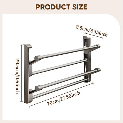Yajuyi Shoe Storage Rack Foldable Organizer Folding Hanging Shelf Space Saving Aluminum Punch Free Suitable for Entryway Kitchen Bedroom, 70cm