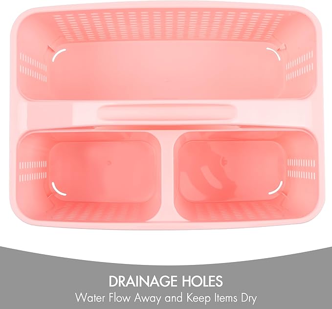 Tiawudi Portable Shower Caddy, Caddy Organizer with Handle, Plastic Shower Basket Hold Soap, Shampoo, Hair Supplies and Beauty Products, Cleaning Supplies Organizer for Home, Dorm, Shelf and Cabinet