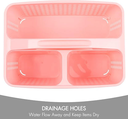 Tiawudi Portable Shower Caddy, Caddy Organizer with Handle, Plastic Shower Basket Hold Soap, Shampoo, Hair Supplies and Beauty Products, Cleaning Supplies Organizer for Home, Dorm, Shelf and Cabinet