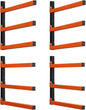 HOME RIGHT 4 Pack Lumber Rack,Wood Organizer and Lumber Storage Rack Wall Mount with 3-Level,Orange Heavy Duty Metal Wood Storage Racks for Indoor and Outdoor