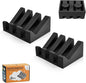 2 Pack Self Draining Silicone Soap Dish with Suction Cups - Non-Slip Bar Soap Holder for Shower & Kitchen, Waterfall Tray Keeps Soap Dry, Easy Clean, Extends Soap Life (Black)