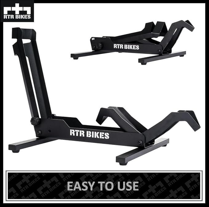 RTR BIKES Brutus Professional Bike Floor Stand – Heavy Duty Steel Rack for E-Bikes & MTB up to 66 lbs (30kg) – Fits 26-29" Wheels & Tires up to 2.8" – Garage Storage & Wash