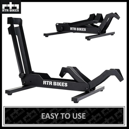 RTR BIKES Brutus Professional Bike Floor Stand – Heavy Duty Steel Rack for E-Bikes & MTB up to 66 lbs (30kg) – Fits 26-29" Wheels & Tires up to 2.8" – Garage Storage & Wash