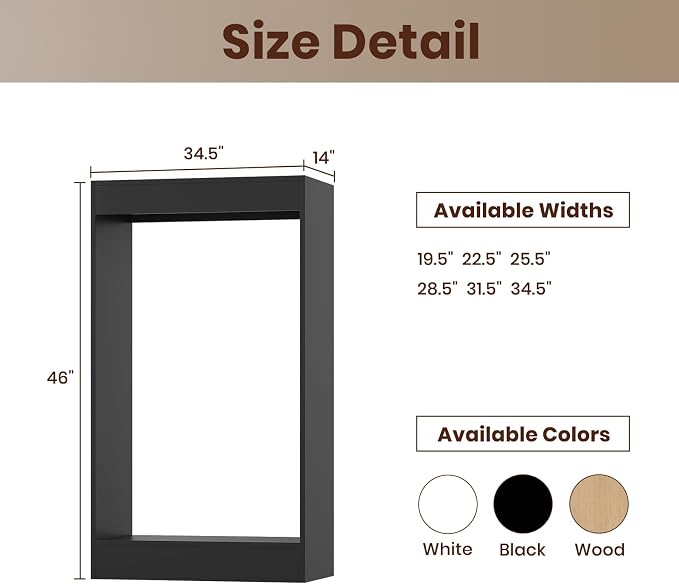 ROOMTEC 34.5" Double Hanging Closet Unit, Modular Closet System with Hanging Rod, Wardrobe Organizer for Bedroom or Walk-in Closet, Wall Mounted, Customizable Clothes Storage Unit, Black