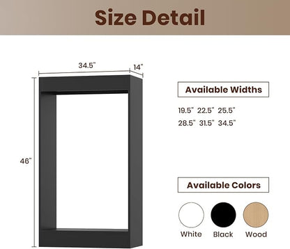 ROOMTEC 34.5" Double Hanging Closet Unit, Modular Closet System with Hanging Rod, Wardrobe Organizer for Bedroom or Walk-in Closet, Wall Mounted, Customizable Clothes Storage Unit, Black