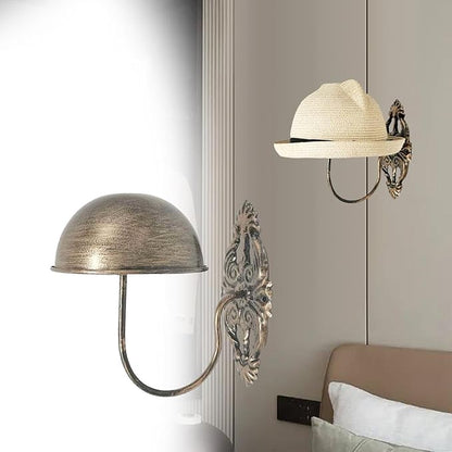 Wall Mounted Hat Wig Display Racks Hat Rack Metal Decorative Hat Stand Hat Holder for Cloakroom Bedroom Hallway Entryway Home