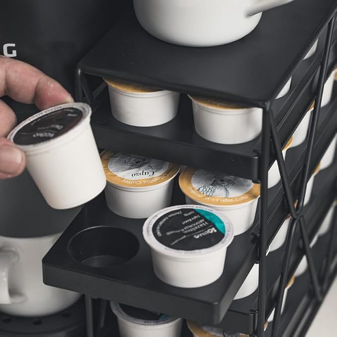 4 Tier Coffee Pod Holder for KCup Organizer Save Space Countertop Kitchen(40 Pods )