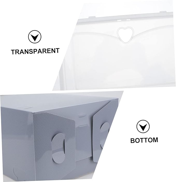PRETYZOOM 2Pcs Heavy Duty Plastic Shoe Storage Box Stackable Footwear Organizer Drawer Design for Male Footwear and Household Use