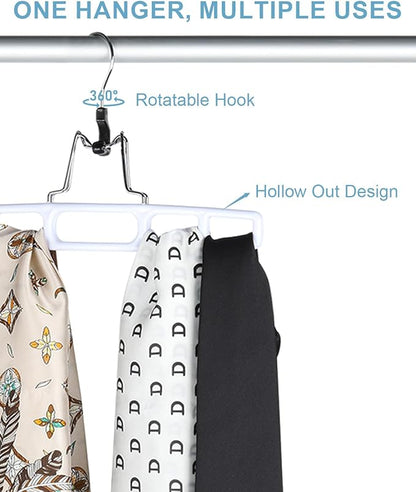 AMKUFO 12 Pack Pants-Hangers Skirt-Hangers, Plastic Pant-Hangers-for-Women Men, Pants-Hangers-Space-Saving, Clamp Hangers-for-Pants Jeans Shorts Tie Belt