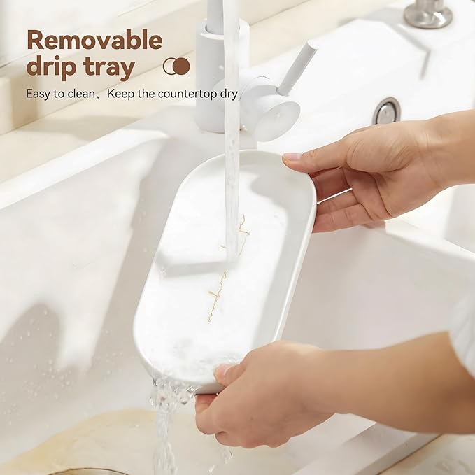 Pot Lid Holder While Cooking, Detachable Drip Tray Design Kitchen Pot Lid and Spoon Holder, Lid Holder for Pots and Pans, Space-Saving Organizer for Countertop & Stovetop (White)