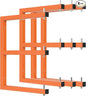 4 Pack Wall-Mounted Lumber Rack, Heavy Duty Wood Storage Racks, 6-Level System Garage Shelving, 1320 LBS Capacity Hanging Organizer Shelves, Orange Brackets Utility Metal Shelf for Indoor and Outdoor